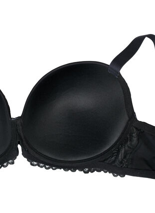 ZizziVoorgevormde beugelbeha van kant, Black, Packshot image number 3