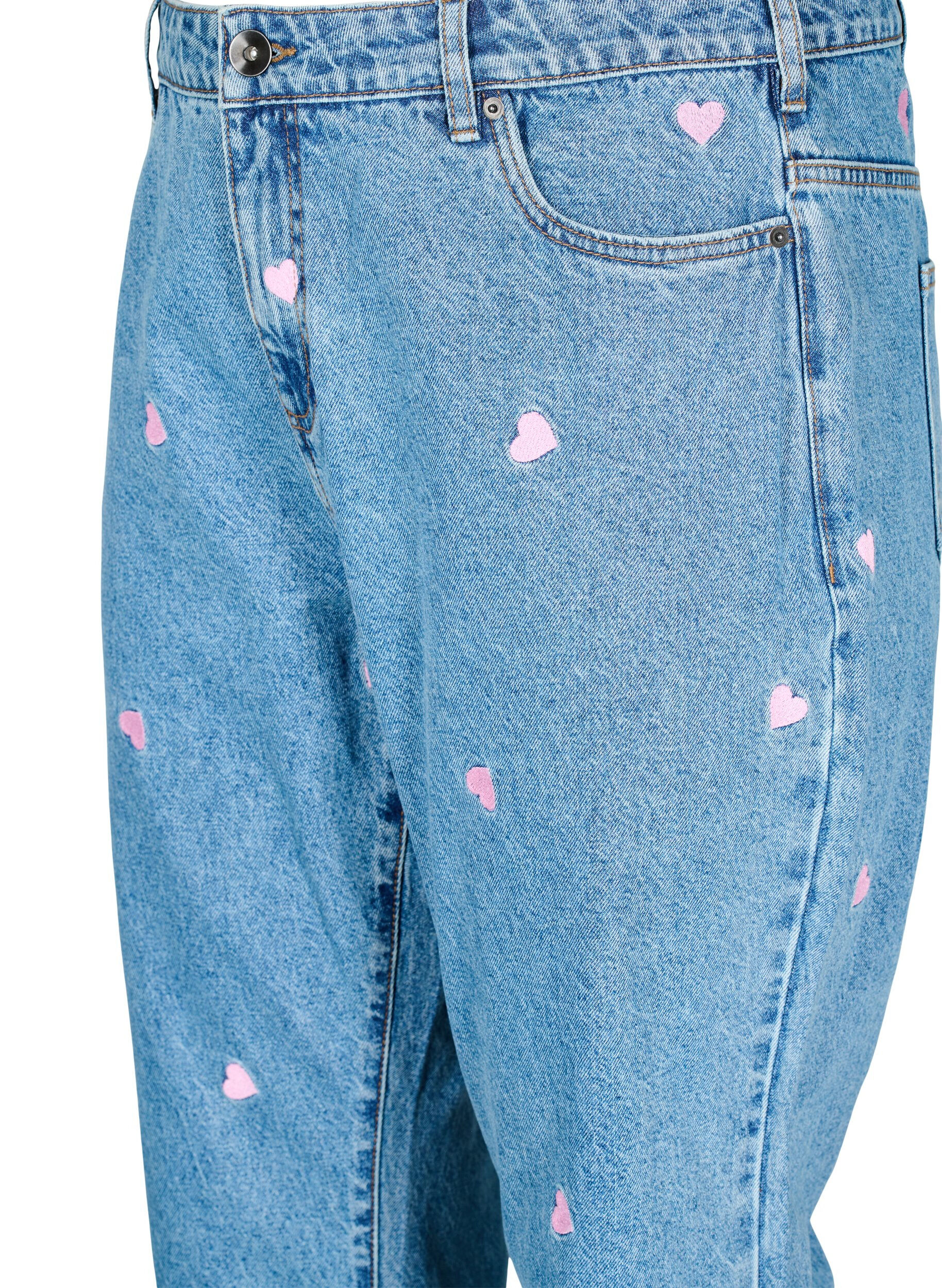 ZizziHoge taille Gemma jeans met lippen, Blauw, Packshot image number 2