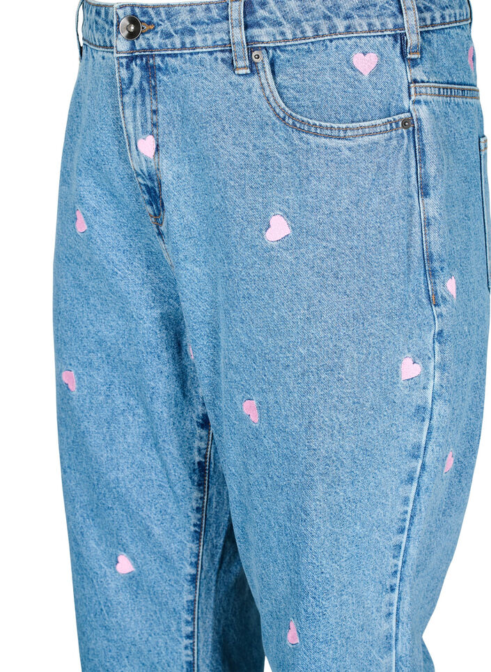 Hoge taille Gemma jeans met lippen, Blauw, Packshot image number 2