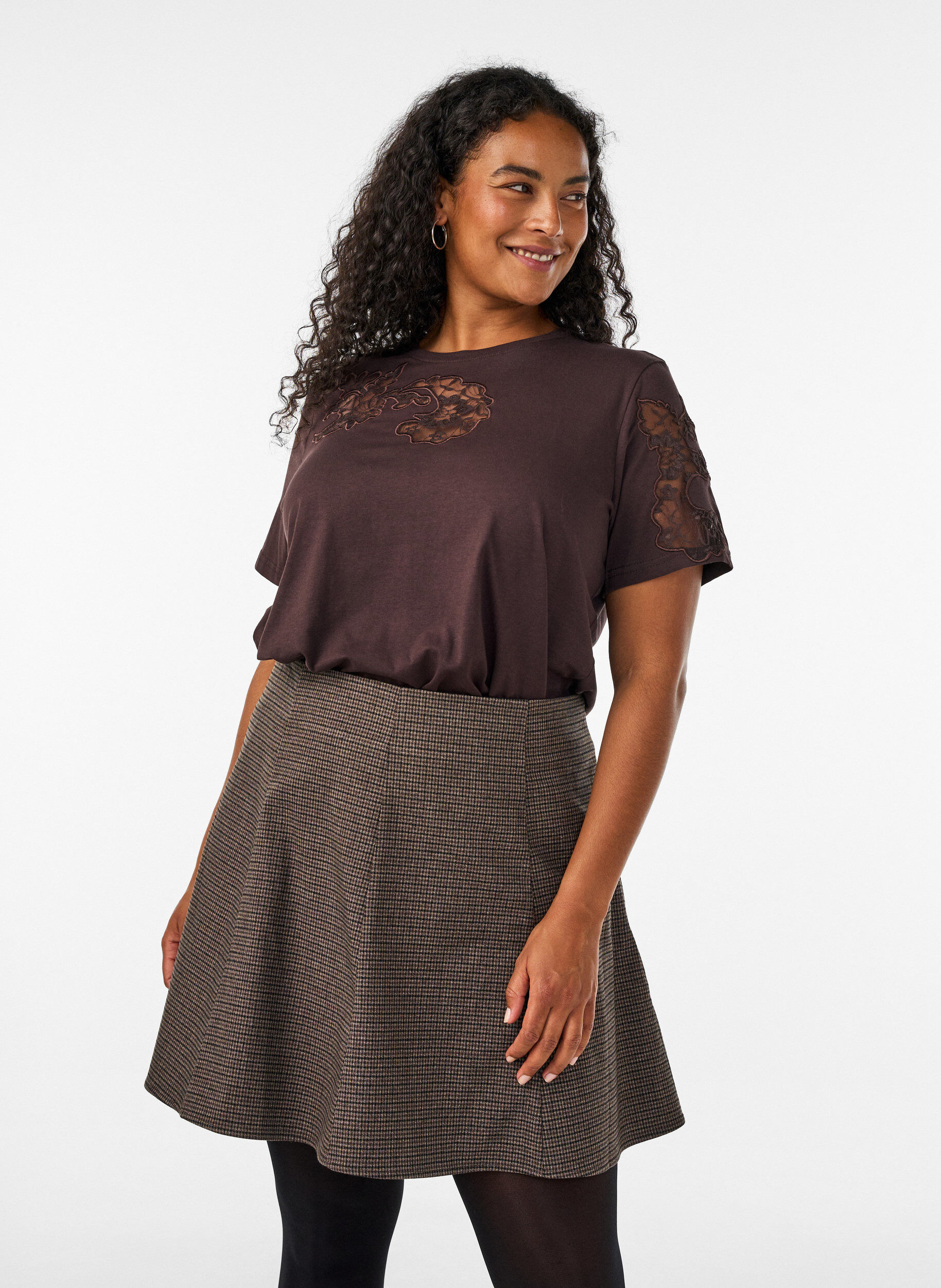 Kleine A-lijn rok, Bruin, Model