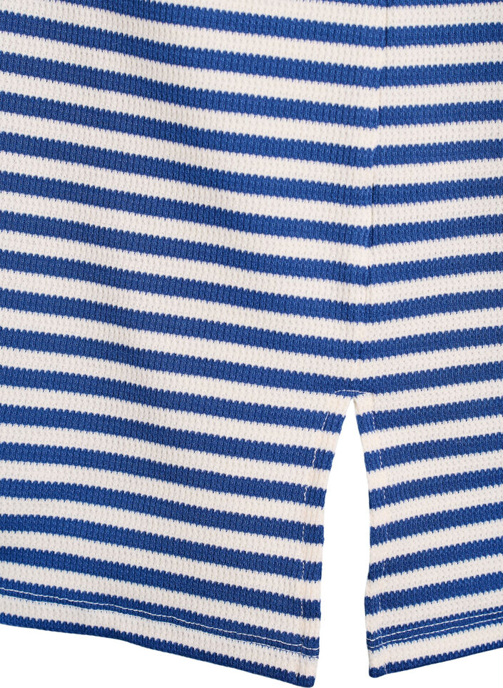 Gestreept poloshirt met korte mouwen, Blue Stripe, Packshot