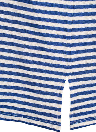 ZizziGestreept poloshirt met korte mouwen, Blue Stripe, Packshot image number 3