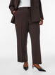 High-waist op maat gemaakte broek met geperste plooien, Bruin, Model image number 2