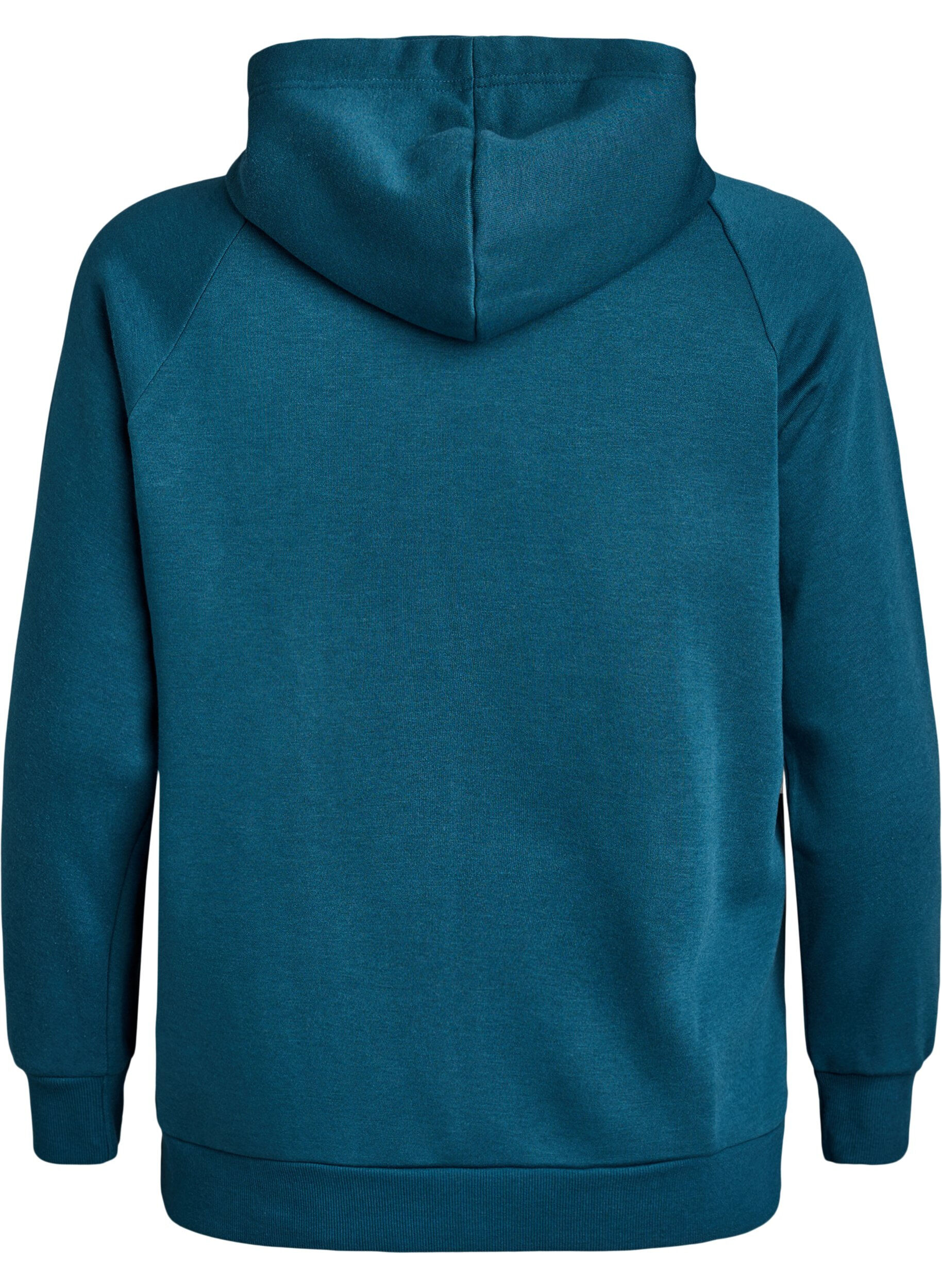 ZizziHoodie met geborduurd frontmotief, Groen, Packshot image number 1