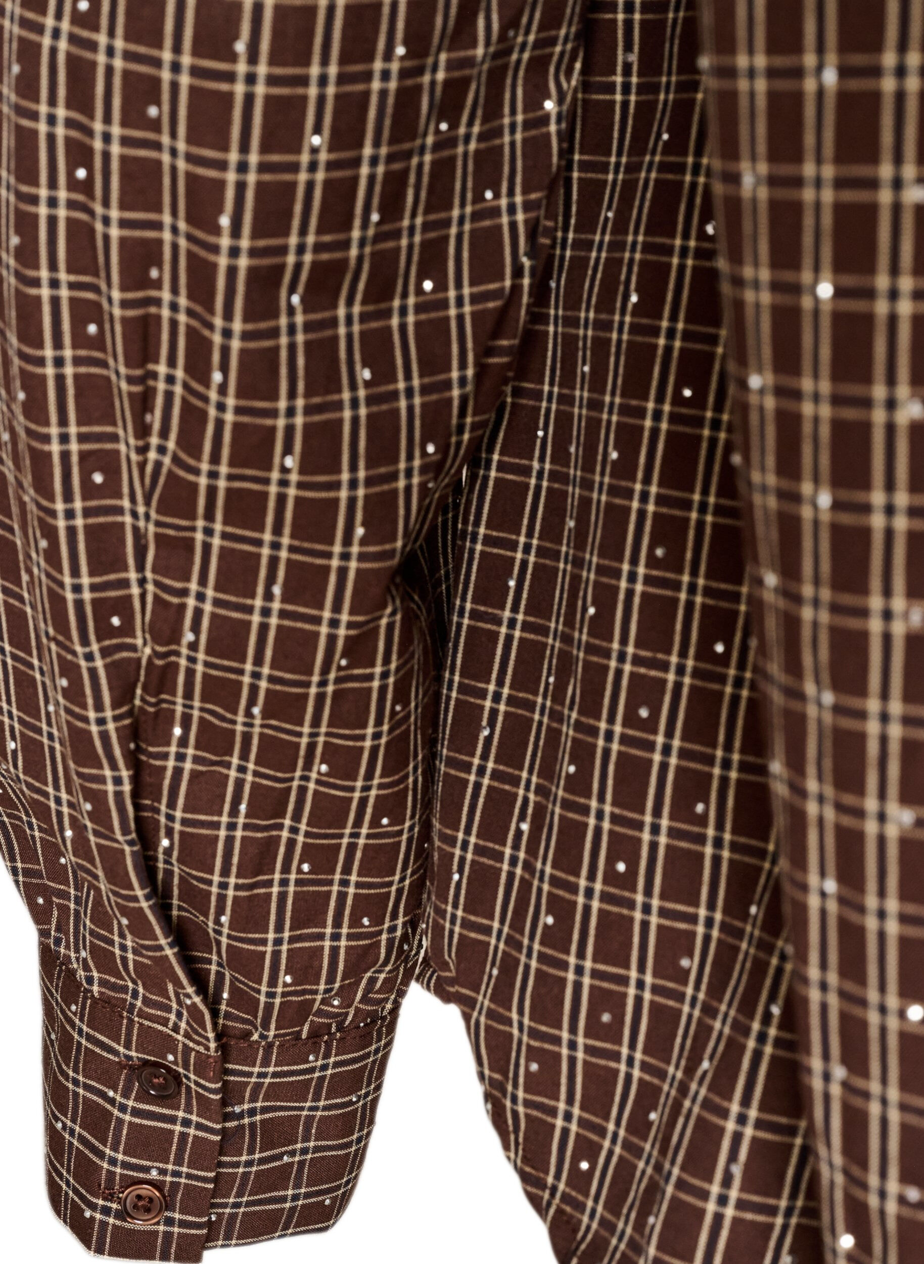 ZizziGeruit overhemd met strasssteentjes, Bruin, Packshot image number 3