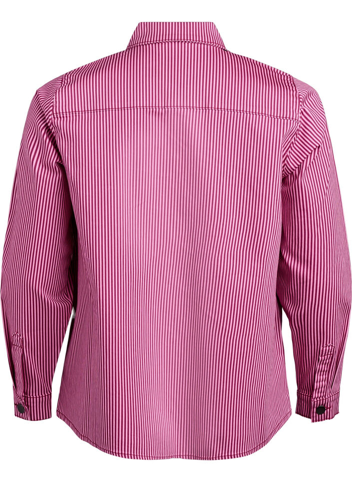 Gestreept shirt met zakken, Red Stripe Gestreept shirt met zakken, Red Stripe, Packshot
