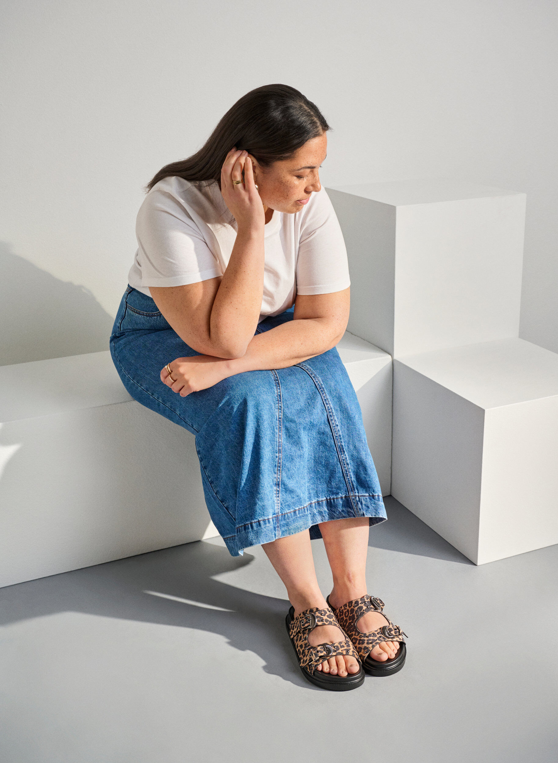 ZizziSandaal met studs, Bruin, Image image number 0