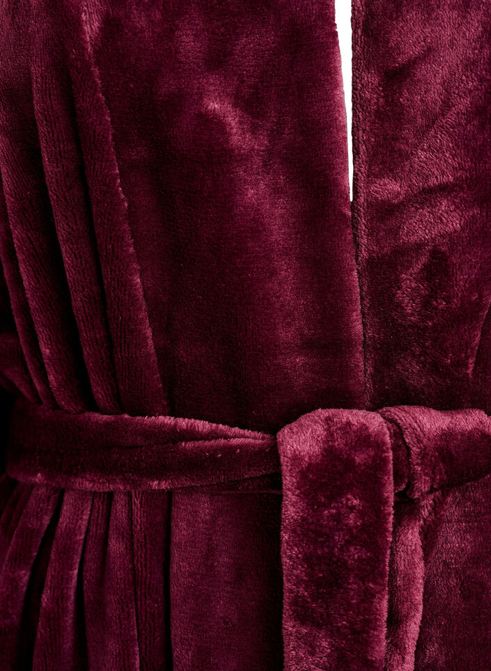 Kamerjas in zachte velour met zakken, Donker Bordeaux, Packshot image number 2