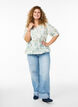 Blouse met print en 1/2 mouwen, Wit, Model image number 1