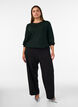 Blouse met verticale structuur en glitterdraad, Groen, Model image number 1