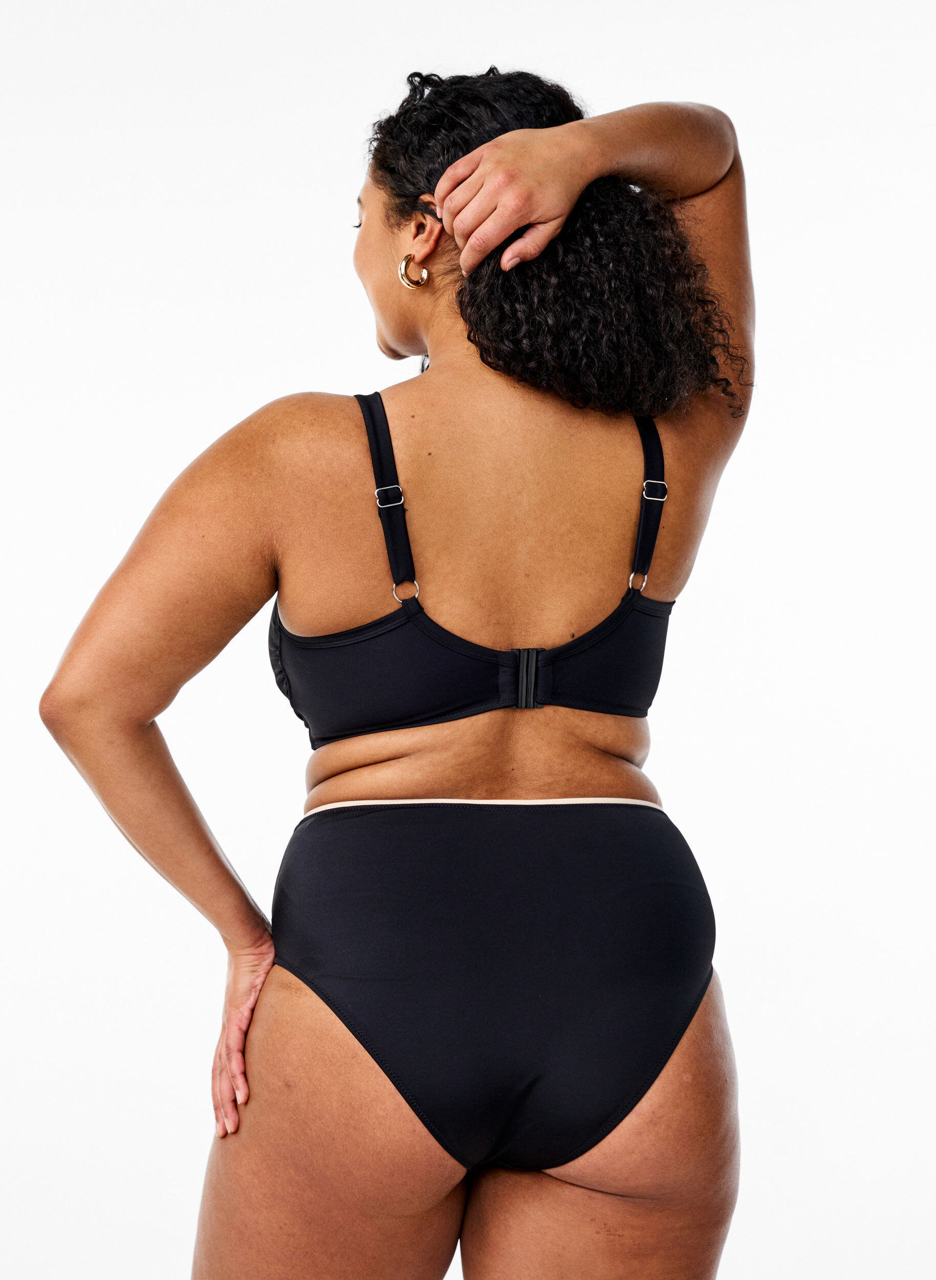 ZizziTai bikinibroek met hoge taille, Zwart, Model image number 1