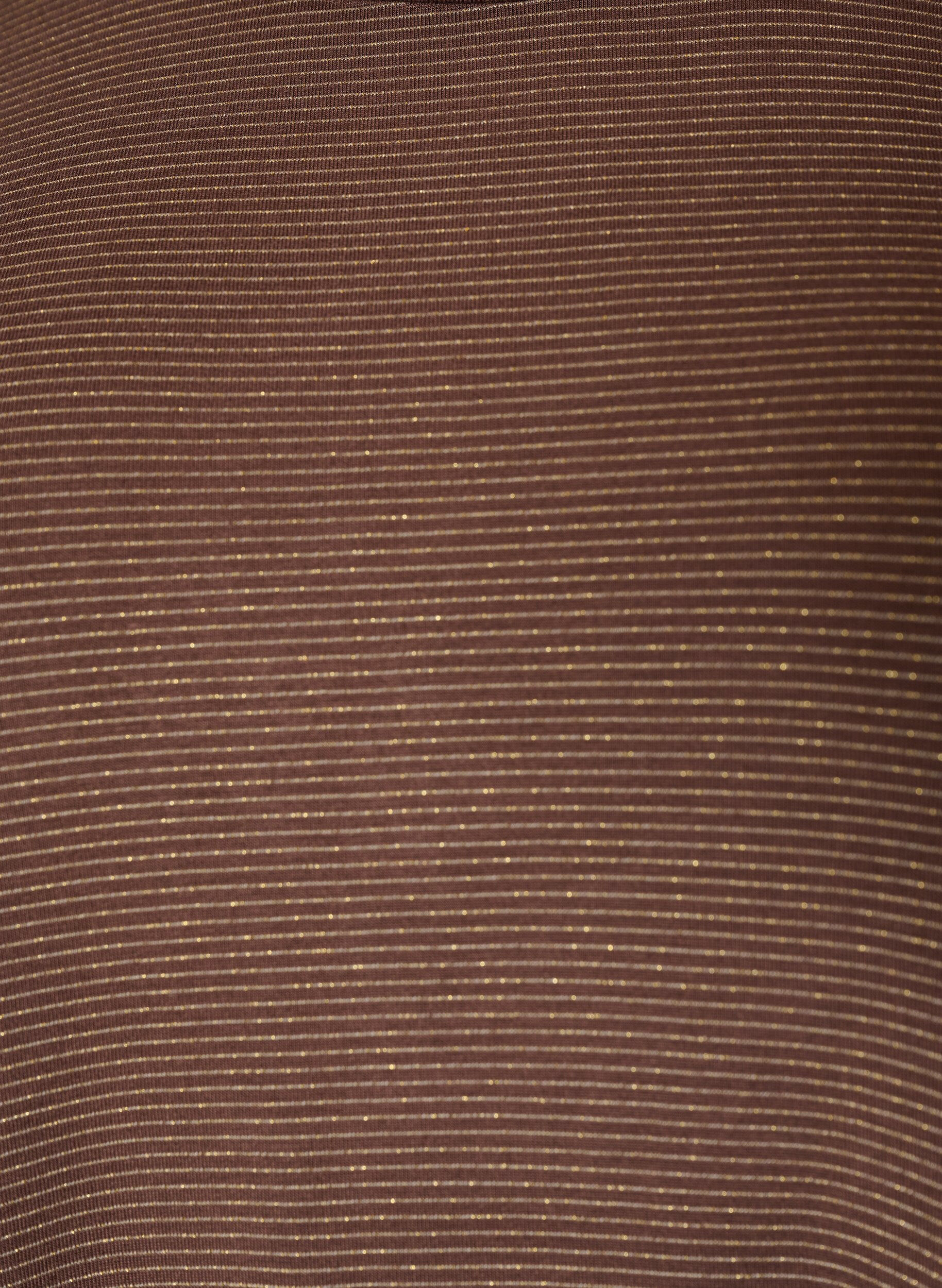 ZizziViscose T-shirt met glitterstrepen, Bruin, Packshot image number 2