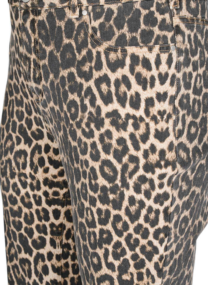 Straight-fit jeans met zebraprint, Bruin, Packshot image number 2