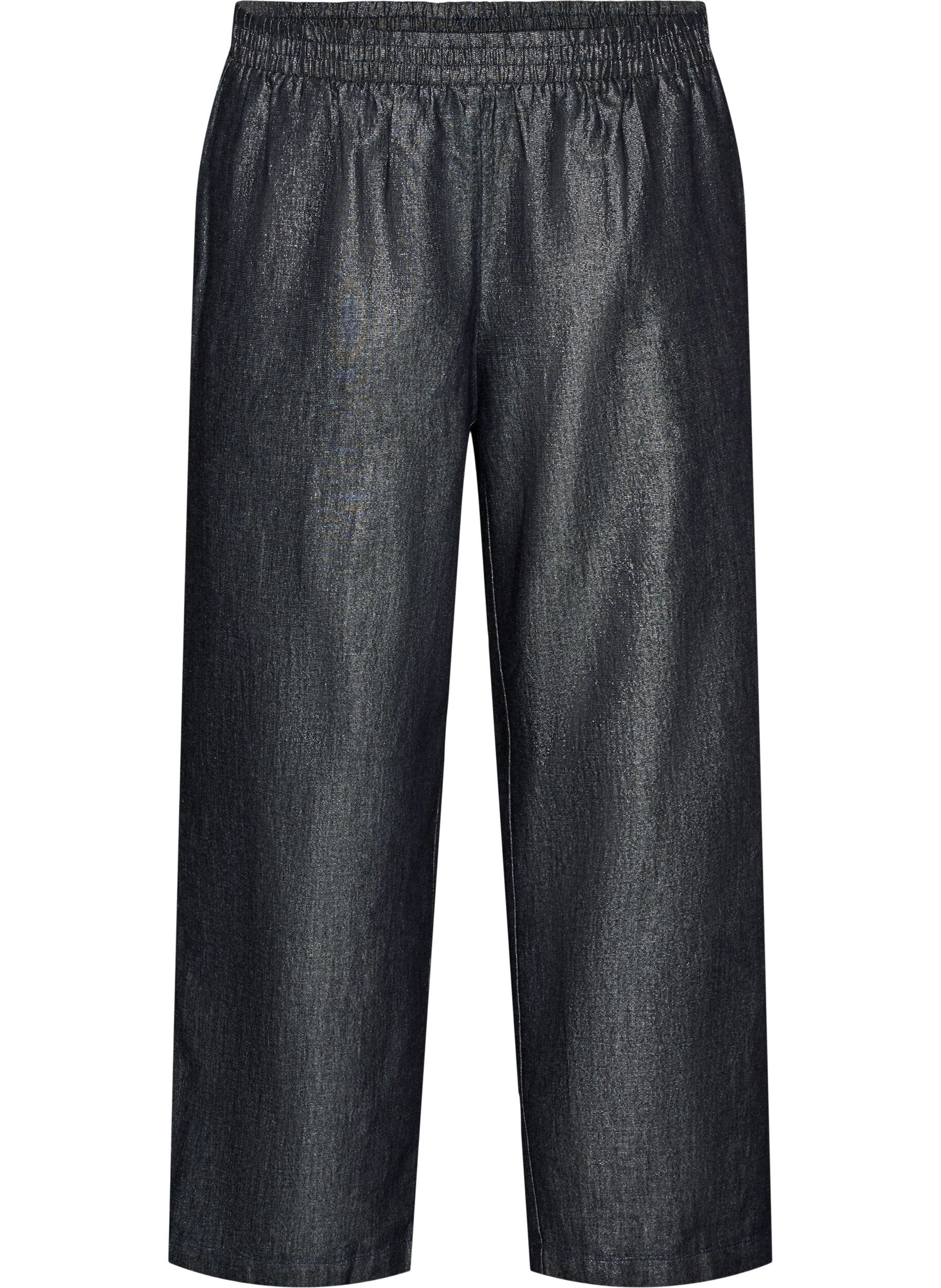 Straight-fit jeans met glitterdraad