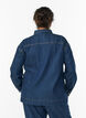 Losse denimshirt met zakken op de borst, Blauw, Model image number 2