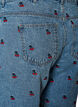 Short en jean avec fleurs brod&eacute;es, Bleu Clair, Packshot image number 3