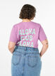 T-shirt van biologisch katoen met print op de rug, Roze, Model image number 2