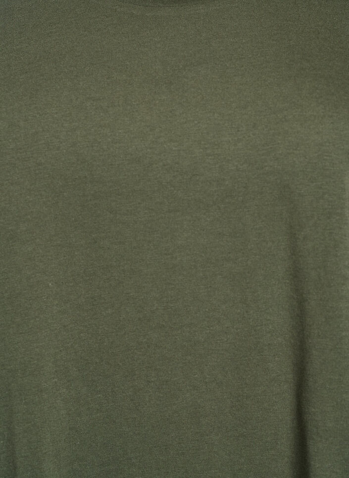 T-shirt &agrave; manches courtes en coton m&eacute;lang&eacute;, Vert, Packshot image number 2