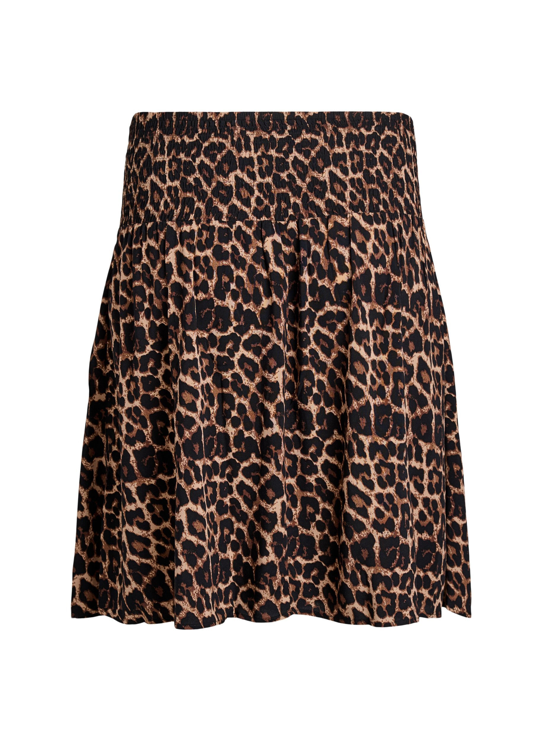 ZizziKorte rok met gesmokte taille, Bruin, Packshot image number 1