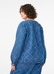 Denim blouse met destroyed patroon en pareldetails, Blauw, Model image number 2