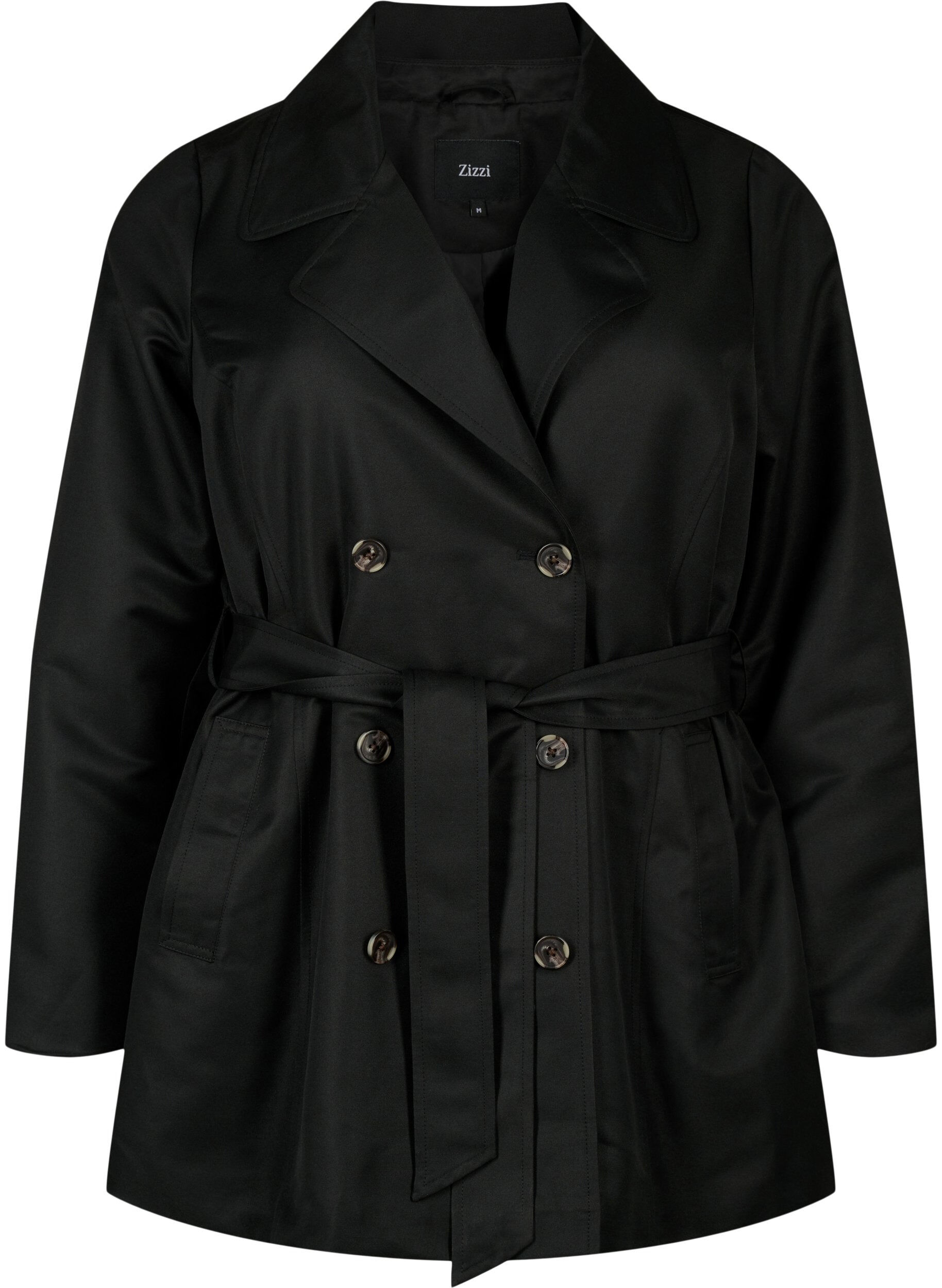 Korte trenchcoat met riem