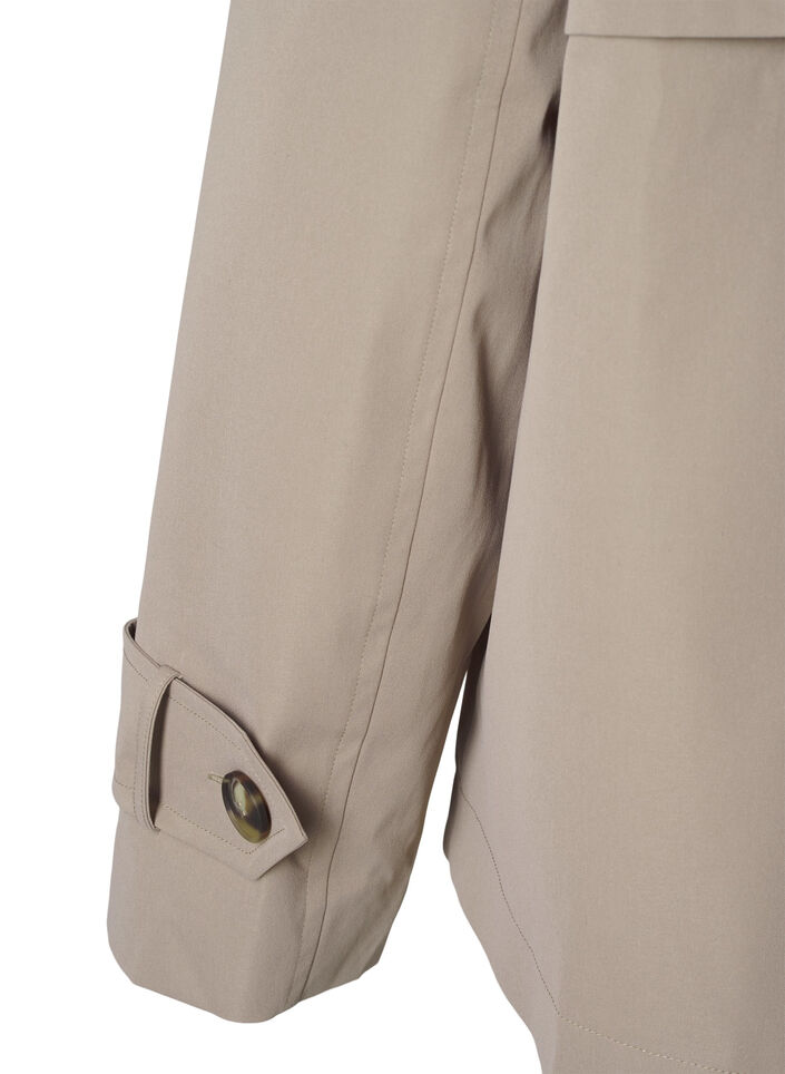 Korte trenchcoat met klassieke details, Desert Taupe, Packshot