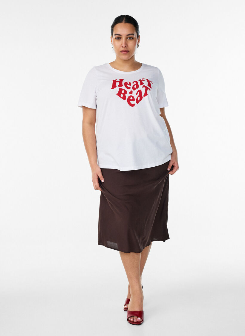 T-shirt met motief, Wit, Model image number 1