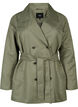 Korte trenchcoat met riem, Groen, Packshot image number 0