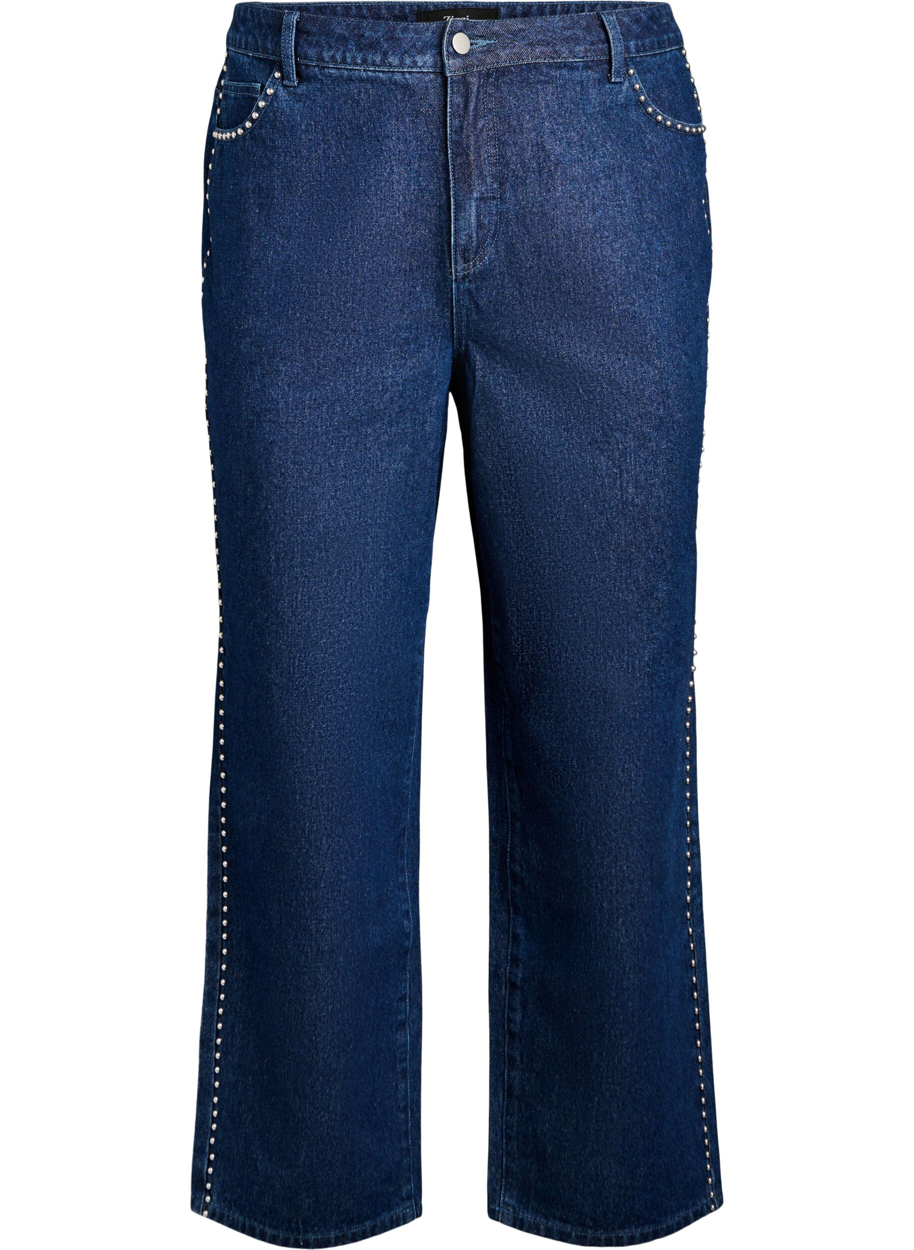 Wijde jeans met studs en een high waist