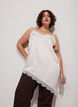Top met bandjes en een kanten asymmetrische zoom, Vanille, Model image number 0