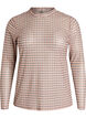 Geruite mesh blouse, Beige, Packshot image number 0