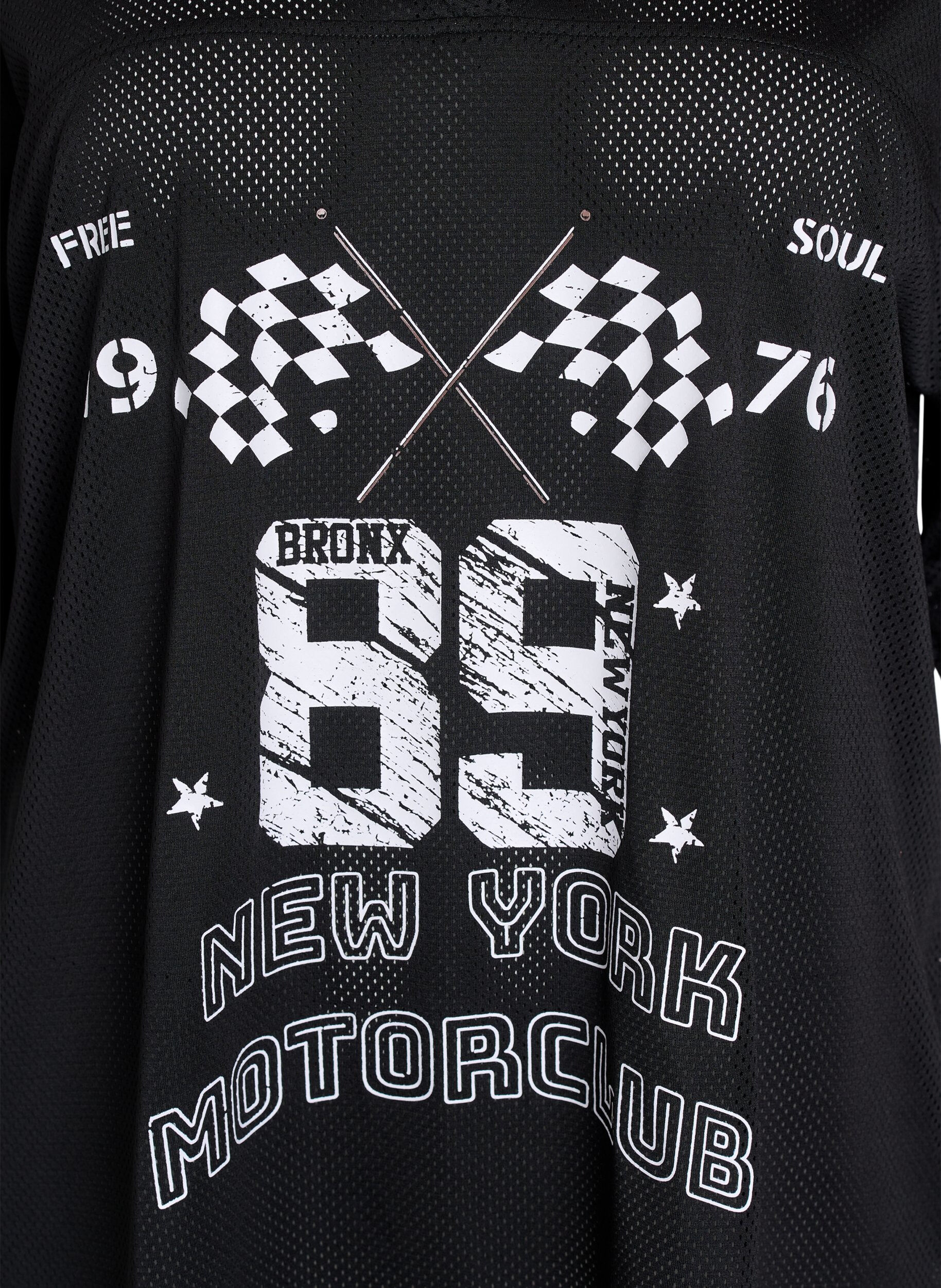 ZizziSporty T-shirt met print aan de voorkant, Black, Packshot image number 2