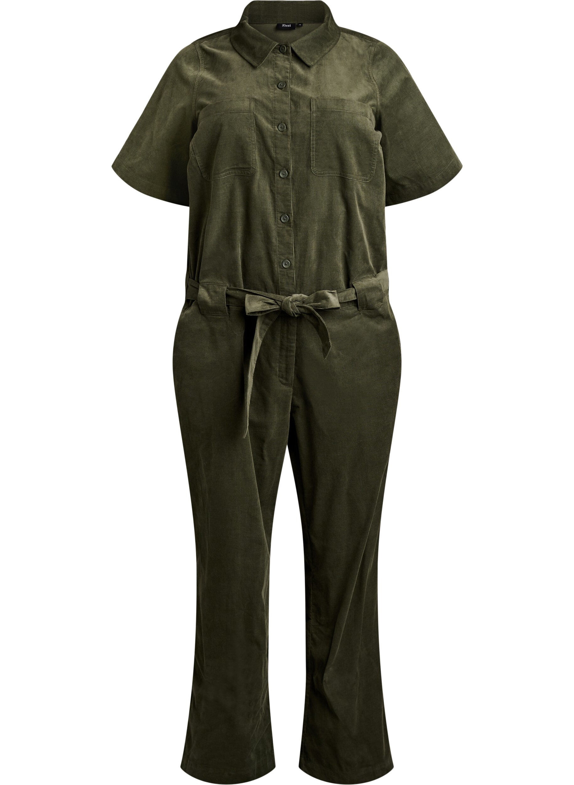 Corduroy jumpsuit met straight-fit broekspijpen