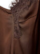 Satijnen jurk met kant en asymmetrische zoom, Bruin, Packshot image number 3