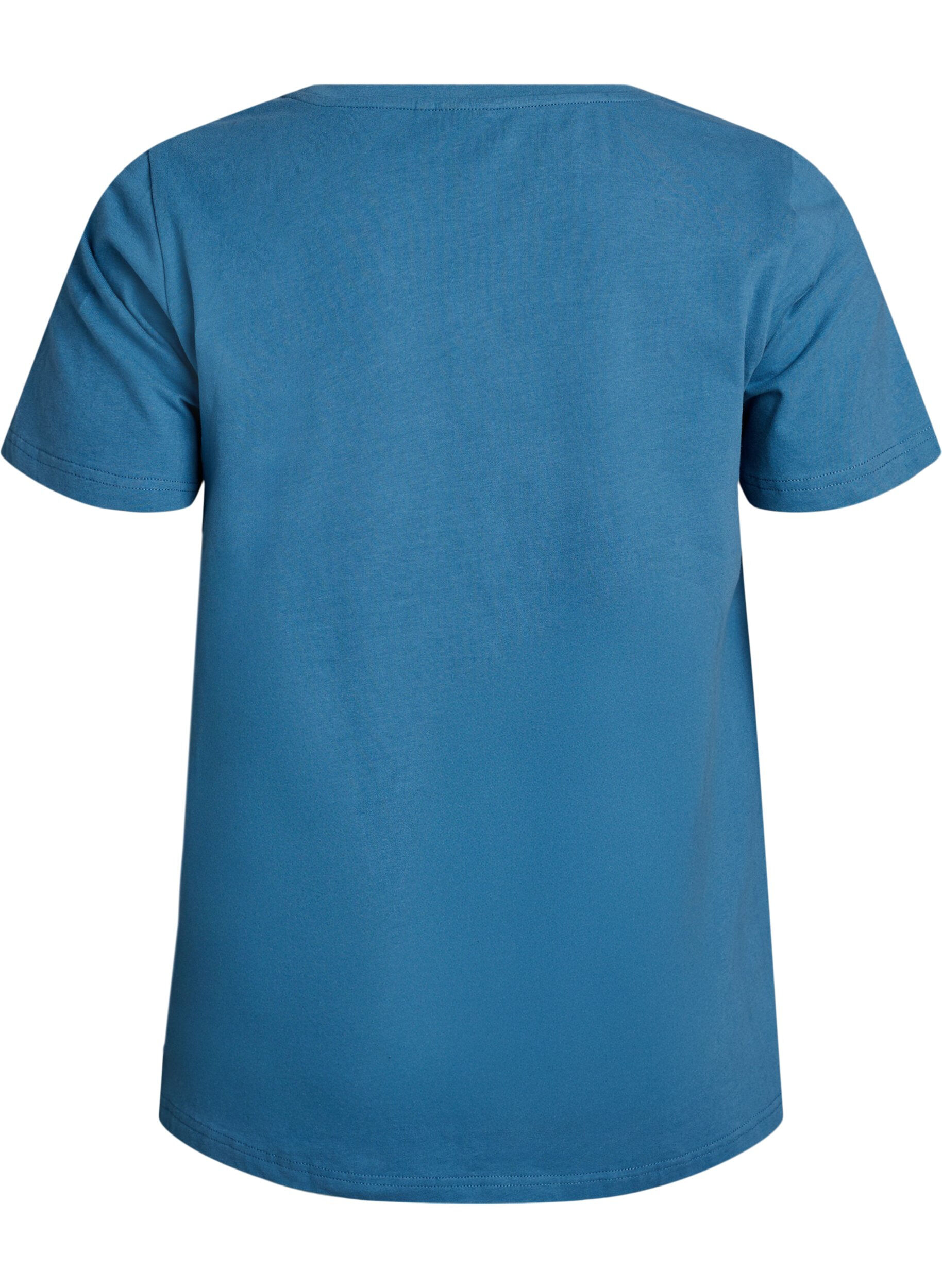 ZizziEffen basic katoenen T-shirt, Grijs, Packshot image number 1
