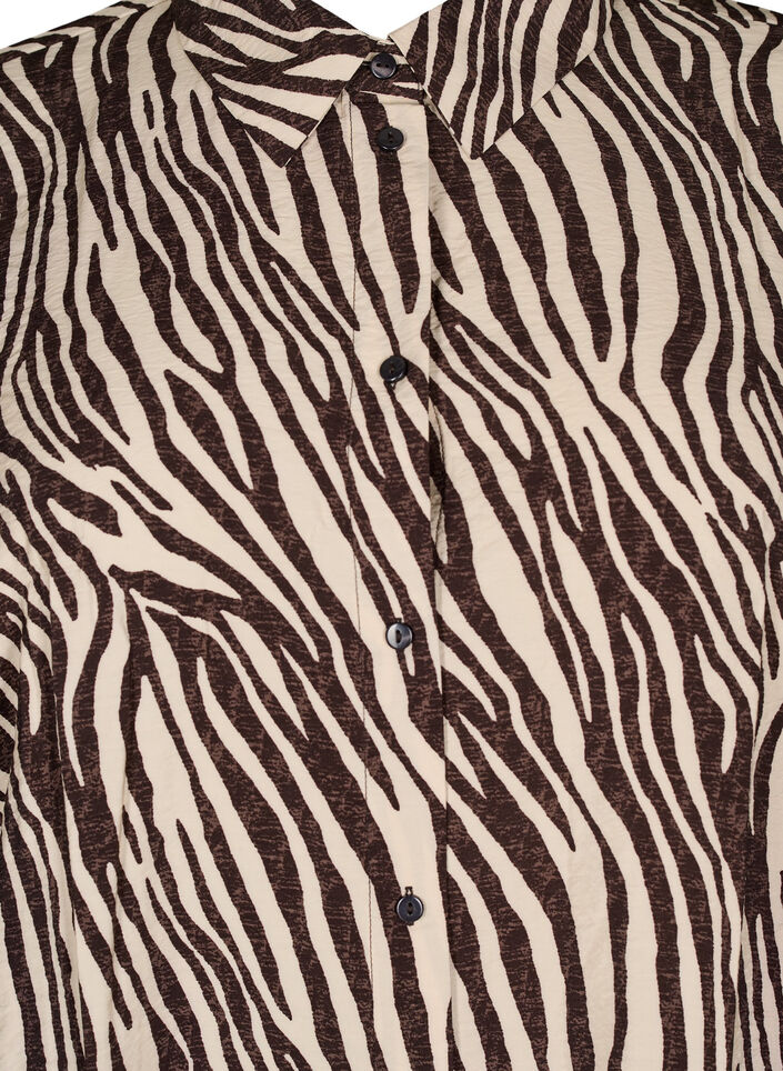 Lange blouse met zebraprint, Bruin, Packshot image number 2
