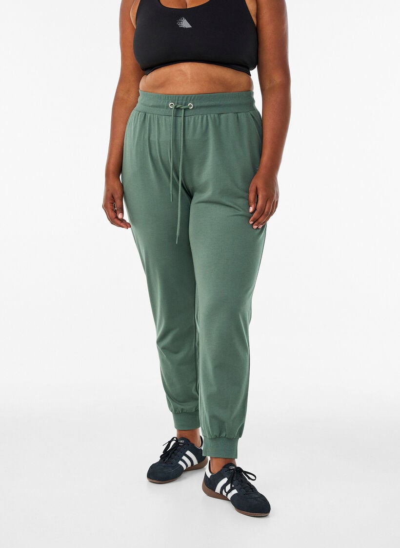 Losse trainingsbroek met zakken, Groen, Model image number 2