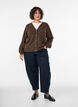 Vest met decoratieve knopen en V-hals, Bruin, Model image number 1