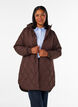 Halflange gewatteerde jas met een capuchon, Bruin, Model image number 0