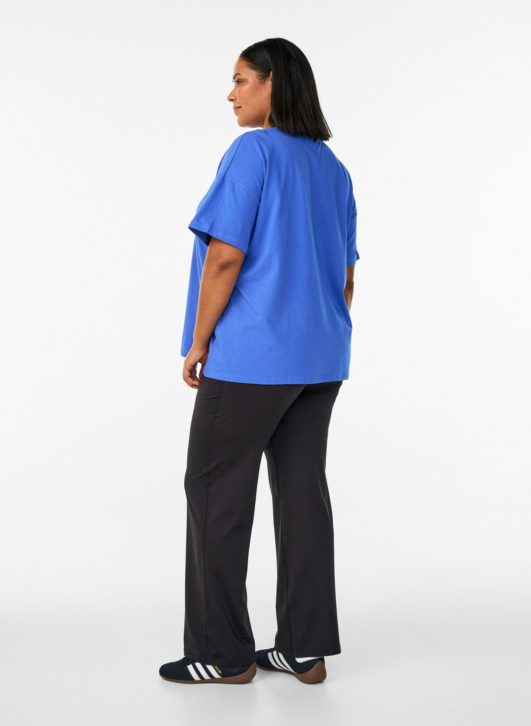 ZizziUitlopende trainingsbroek met hoge taille, Zwart, Model image number 2