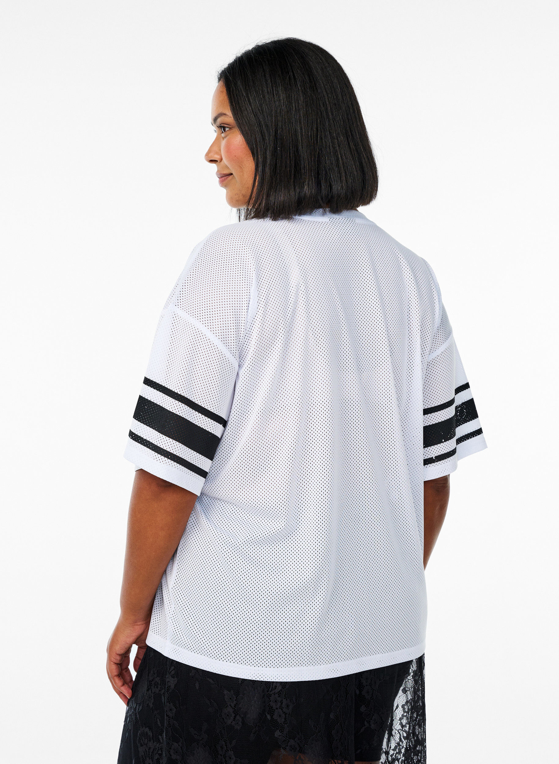 ZizziSporty T-shirt met print aan de voorkant, White, Model image number 1