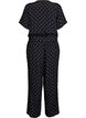 Polkadot jumpsuit met korte mouwen, Zwart, Packshot image number 1