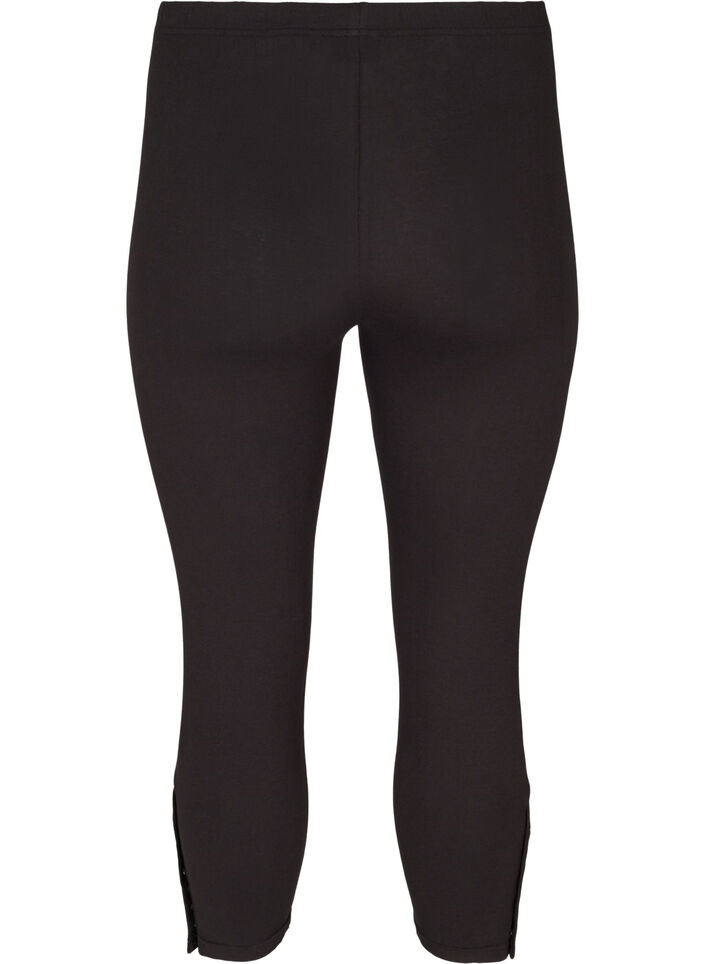 Een 3/4 legging met knopen, Zwart, Packshot image number 1