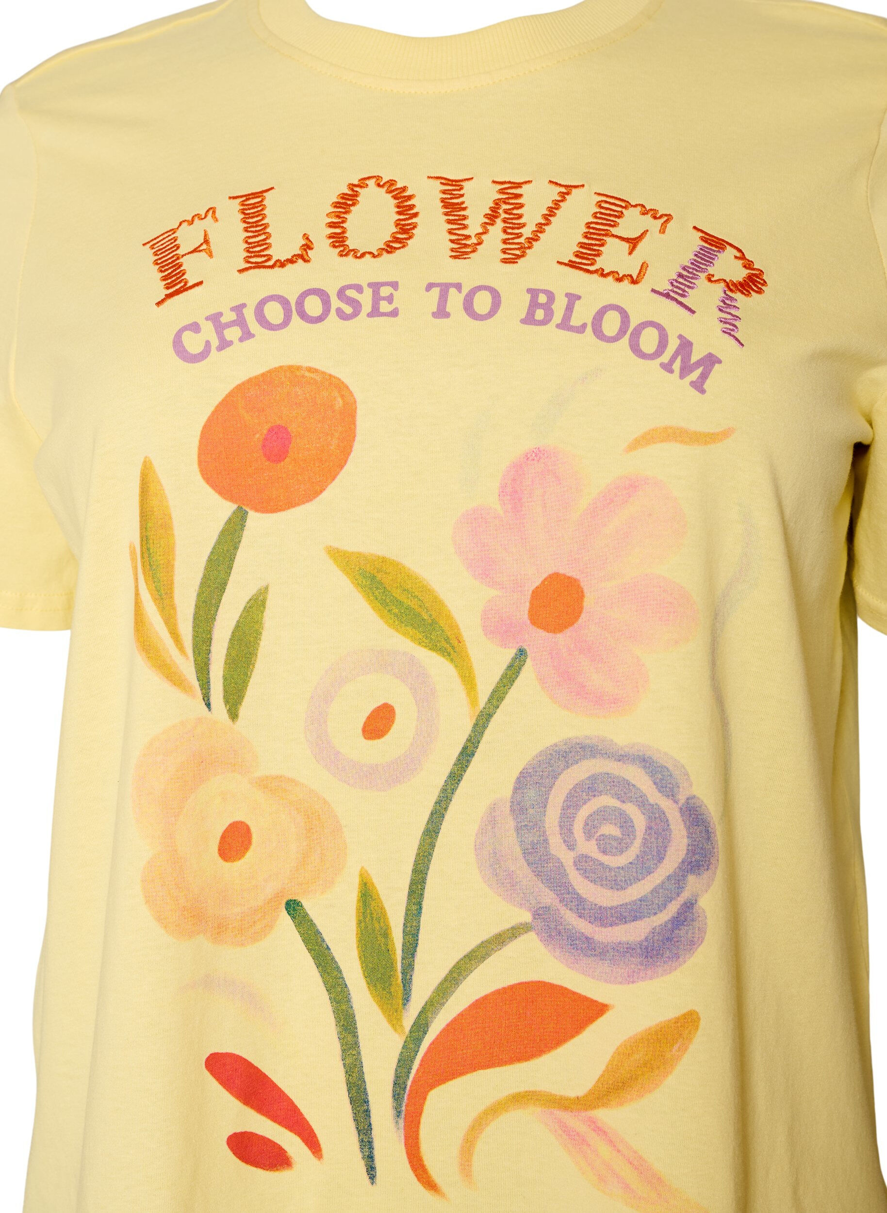 ZizziKatoenen T-shirt met print, Geel, Packshot image number 2