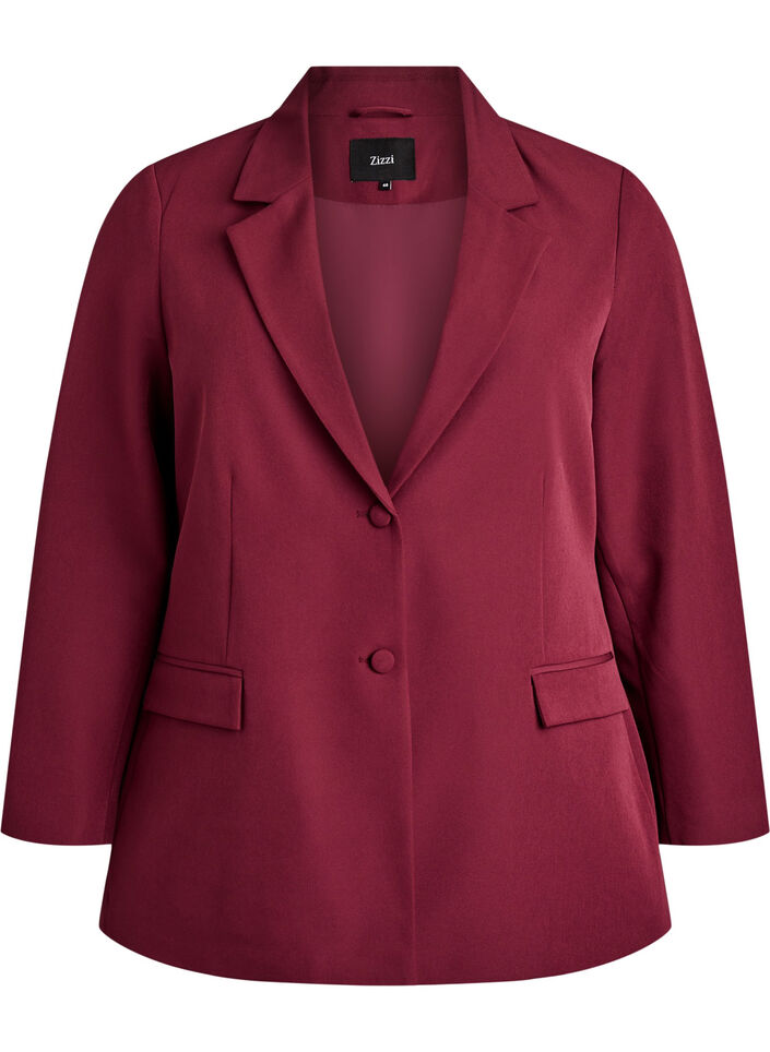 Klassieke blazer met knoopsluiting, Rood, Packshot image number 0