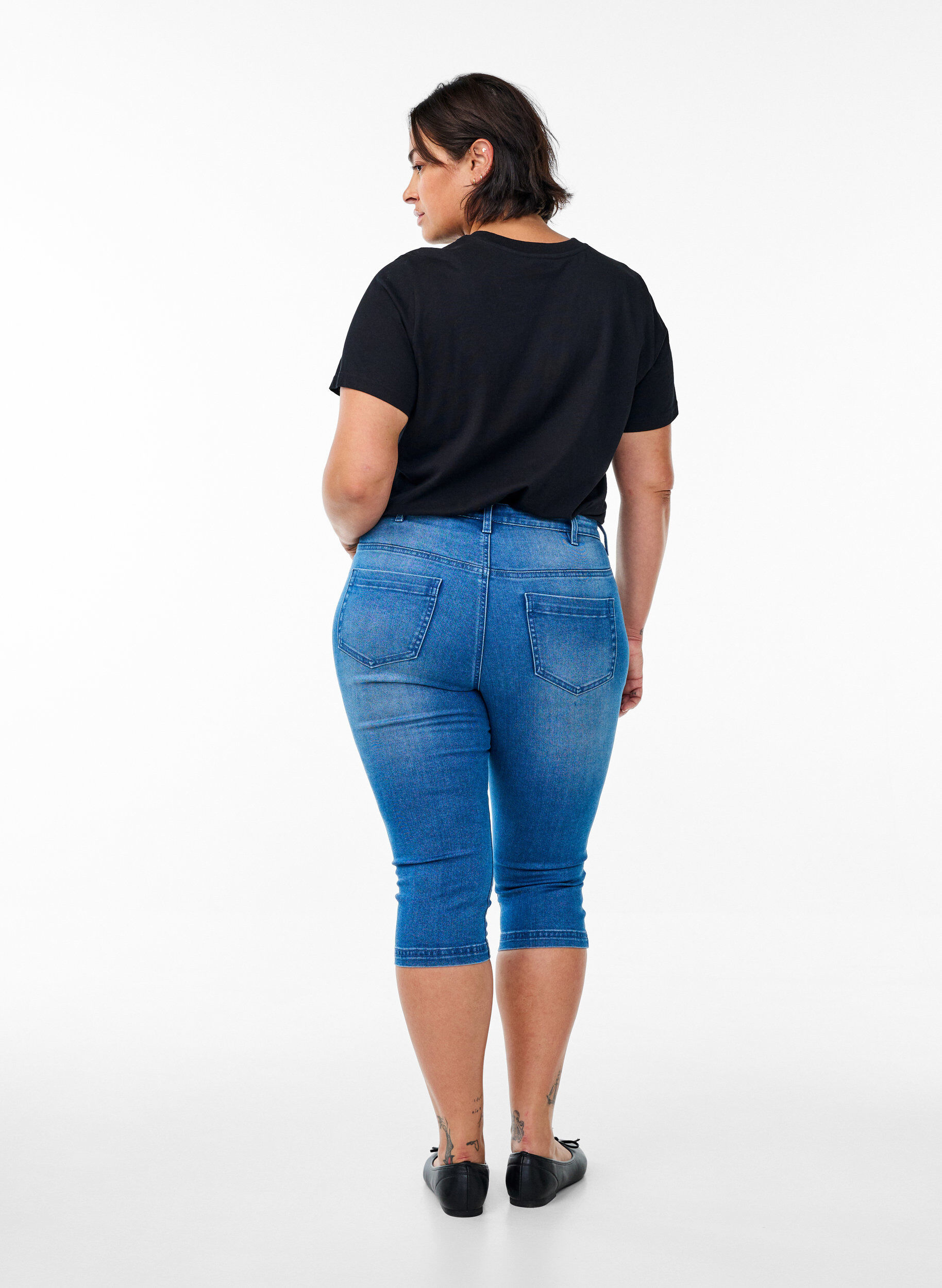 ZizziAmy capri jeans met hoge taille en super strakke pasvorm, Blauw, Model image number 1