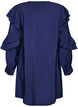 Viscose jurk met ruches en strikbandjes, Blauw, Packshot image number 1