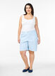 Gestreepte bermudashorts met hoge taille, Blauw, Model image number 1