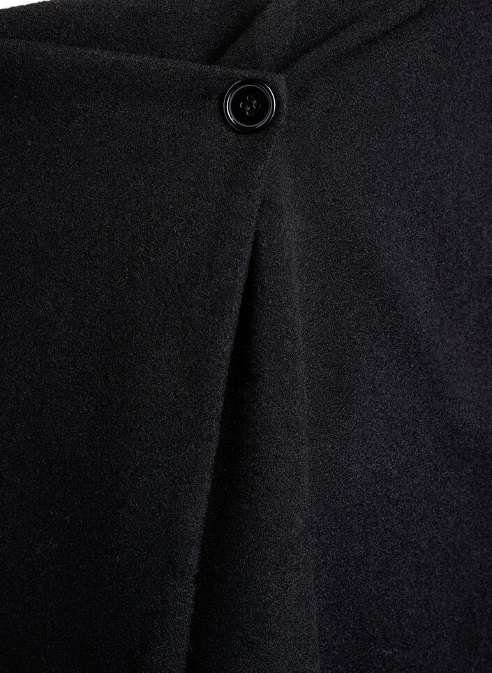Wikkel mini rok met knoopdetails, Black, Packshot