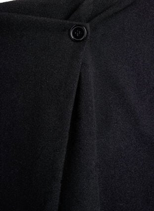 ZizziWikkel mini rok met knoopdetails, Black, Packshot image number 3